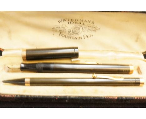 Vintage Waterman's ideal vintage fountain pen &amp; pencil set in original case 