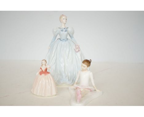 2x Coalport figures &amp; Royal Worcester child ballerina 
