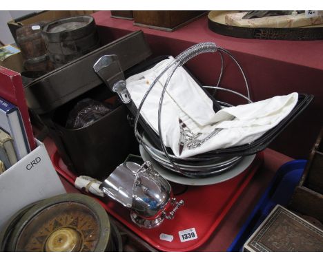 Surgeons Tools, Olympus and Samsung Camera's, sugar helmet, Chinese bowl, bow tie, etc:- One Tray