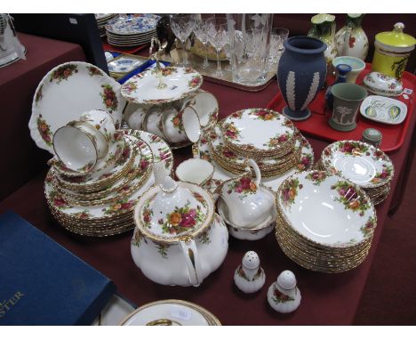 Royal Albert 'Old Country Roses' Tea Ware; First Quality - two tier cake stand, cake plate, 2 x dinner plates, 4 medium plate