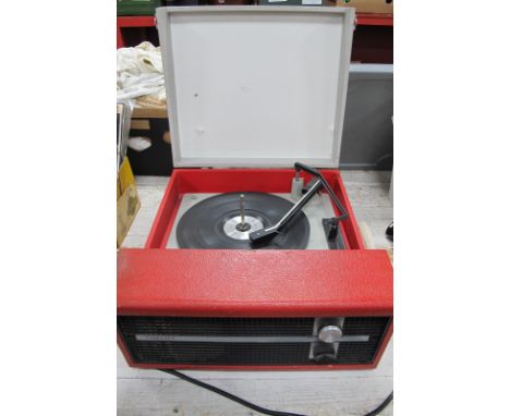 Fidelity Table Top Portable Record Player, circa 1970's, model HE45.