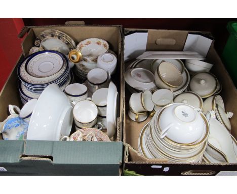 Limoges, Minton, Copeland, Spode, Crown China and Other Table Pottery:- Two Boxes