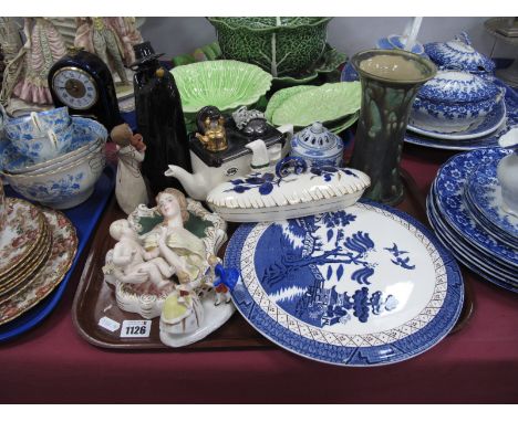 Booth's 'Real Old Willow' Cake Plate, Wade, Don Decanter, Swineside novelty teapot, etc:- One Tray 