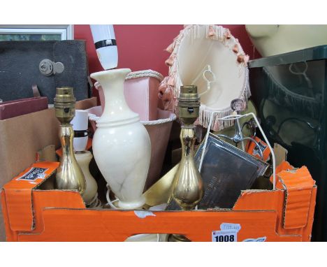 Table Lamps, gilt wall bracket, boxes:- One Box