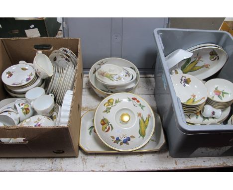 Royal Worcester 'Evesham' Oven to Table Pottery, of approximately seventy five pieces, including tureens, teapot.