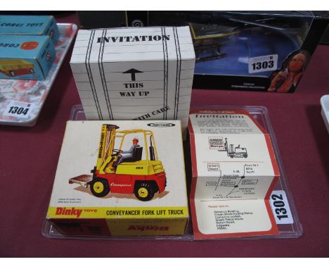 Dinky Toys Race Promotional Conveyancer Fork Lift Truck 404, given away with Green Shield Stamps, invitation slip present and