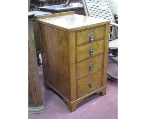 Pollard Oak Bedside Chest, of four drawers with low back and bracket feet, 41cm wide.