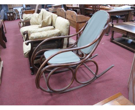 Bentwood Vintage Rocking Chair, with twin circles to base.