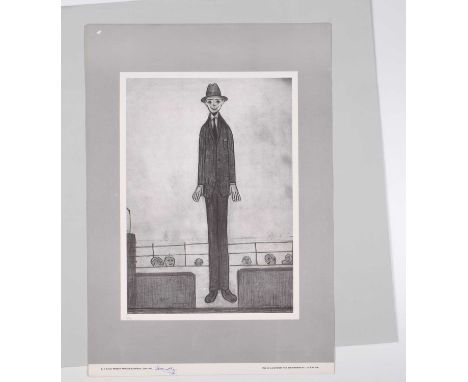 L.S. Lowry R.A. (British 1887-1976) Three facsimile prints from the Mottram Memorial Exhibition June 1977, to include "Man on