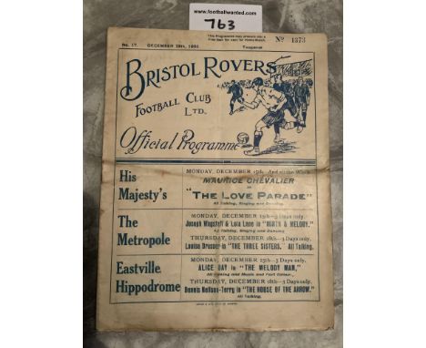 30/31 Bristol Rovers v Stockport County FA Cup Football Programme: Fair with no team changes. Slight wear to folding. Rusty s