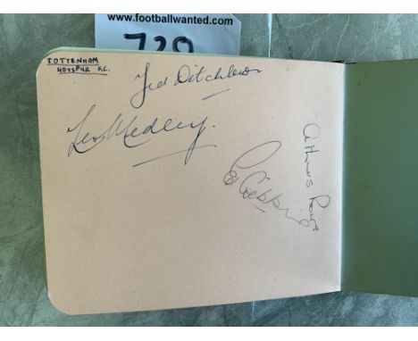 Arsenal + Tottenham Football Autograph Book: 4 Arsenal autographs on one page include Whittaker and Scott with Tottenham 4 to