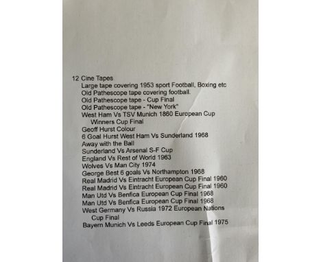 8mm Big Match Football Cine Films: Includes 1975 ECF Bayern Munich v Leeds, 1960 ECF Real Madrid v Eintracht, 1968 ECF Manche