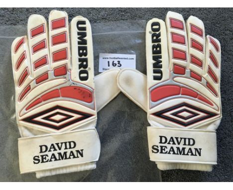 David Seaman Match Worn Arsenal + England Football Goalkeepers Gloves: Pair of  Umbro goalkeeping gloves which are both signe