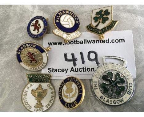 1960s Scottish Club Football Badges: Includes Kilmarnock Celtic Rangers and Dundee. Kilmarnock ones could be 50s. Large Celti