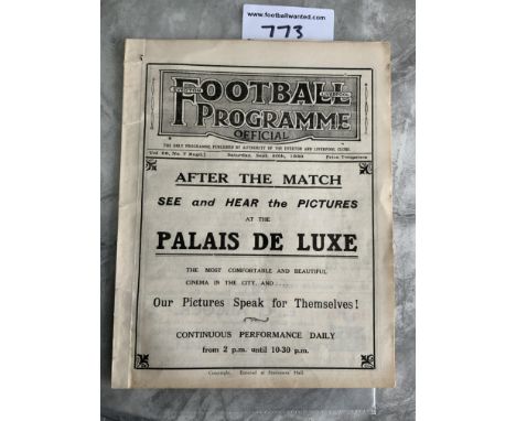 1930/1931 Everton v Port Vale Football Programme: Ex bound in good condition with no writing. Repair to spine and middle page