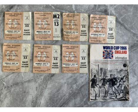 1966 World Cup Finals Football Tickets: England matches v Portugal, France x 2, Argentina and Uruguay plus Uruguay v France a