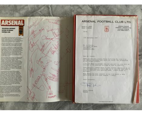 Arsenal Football Book Collection: 1986 history book signed inside dust jacket in red biro by 19 of the squad and comes with a