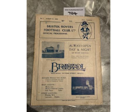 35/36 Bristol Rovers v Notts County Football Programme: 3rd Division match dated 31 8 1935. Good with no team changes. Fold.