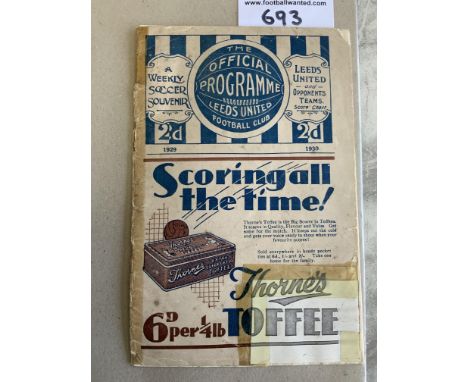1930 Hull City v Arsenal FA Cup Semi Final Football Programme: Played at Leeds United, Elland Road . Programme has cutting re