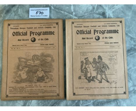 1910/1911 Arsenal Manager Benefit Match At Tottenham Football Programme: Football League v Southern League, a match on behalf