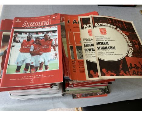Arsenal European Home Football Programmes: Nice collection from the 70s onwards to include 100 different homes plus 11 duplic