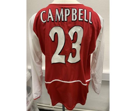 Arsenal 2003/2004 Match Worn Football Shirt: Red long sleeve home shirt made by Nike with 02 sponsorship. Champions League pa