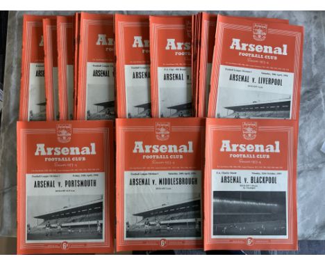 53/54 Arsenal Complete Home Football Programmes: All league and cup plus Charity Shield. Good with no team changes although a