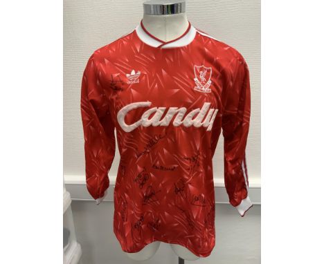 Liverpool 88/89 Match Worn Signed Home Football Shirt: Excellent condition Adidas long sleeve with Candy sponsor. Red with wh