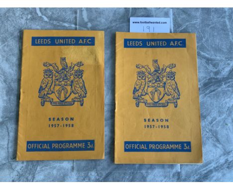 57/58 Leeds United v Arsenal Postponed Football Programme: Dated 8 2 1958 with Busby Babes tribute inside. Good with no team 