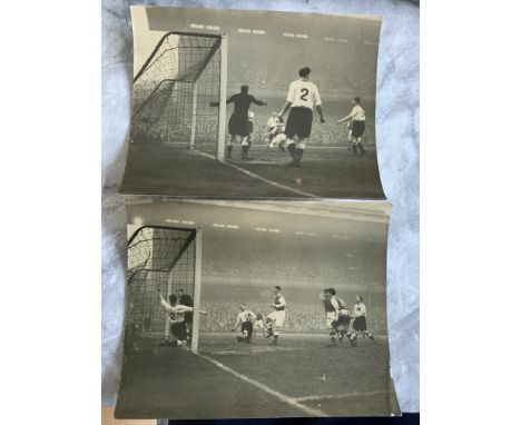 48/49 Arsenal v Sheffield United Football Press Photos: 2 different shots of Rooke scoring in the 5-3 win on 15 1 1949. Very 