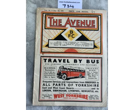 35/36 Bradford Park Avenue v Sheffield United Football Programme: Division 2 match in good condition with no team changes. St