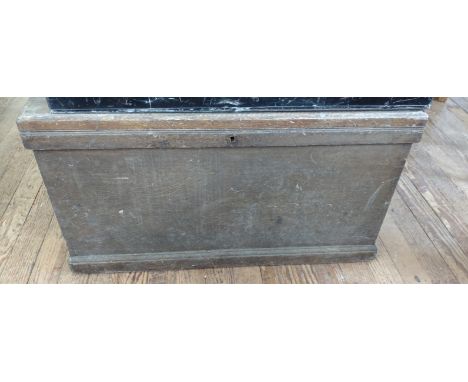 A large wooden tool box