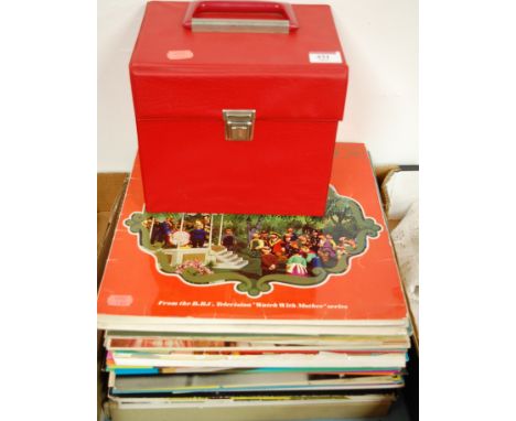 A collection of assorted long playing records to include Grease the Original Soundtrack, together with various single records