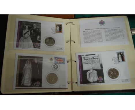 An album of various commemorative coin and first day covers, to include; Titanic centenary etc 