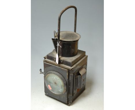 A British Rail handheld double aspect lamp