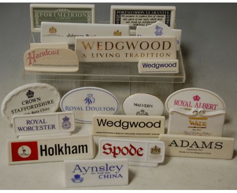 A collection of various china advertising stands to include Royal Worcester, Royal Doulton, Portmeirion, Wedgwood etc