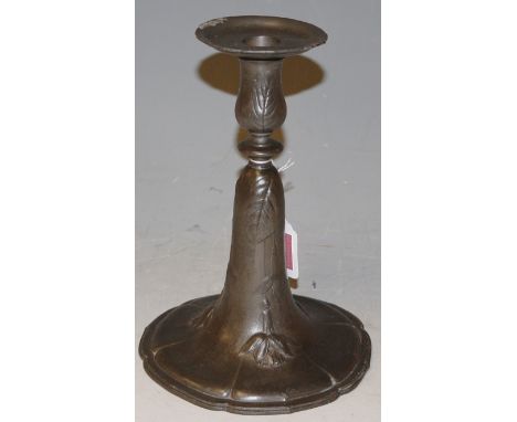 A Kayserzinn pewter candlestick, circa 1900
