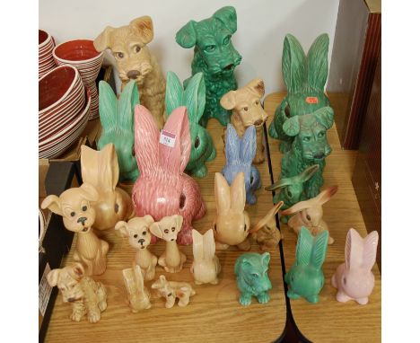 A collection of Sylvac rabbit and dog ornaments in various shades and colourways (24) Condition Report / Extra Information So