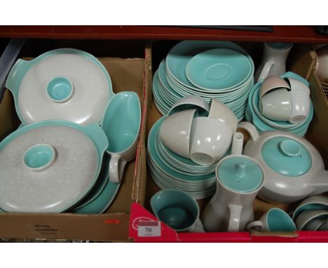 A 1950s Poole Pottery part dinner and tea service