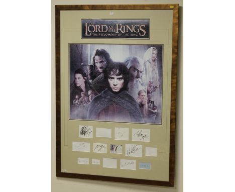 A LORD OF THE RINGS FRAMED POSTER AND AUTOGRAPH COLLECTION, with certificate of authenticity, 126 x 87.5 cm including frameBu