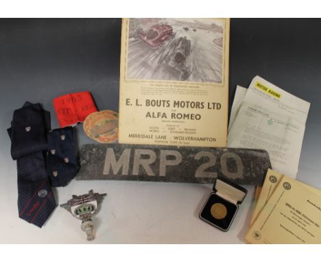 AN EXTENSIVE ARCHIVE OF MOTOR SPORT RELATED ITEMS, formerly the property of David Barker a member of the 'British Racing Driv