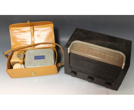 AN 'RCA, VICTOR' BROWN BAKELITE RADIO, and a Phonotrix reel to reel mini tape recorder (2)Buyers - for shipping pricing on th
