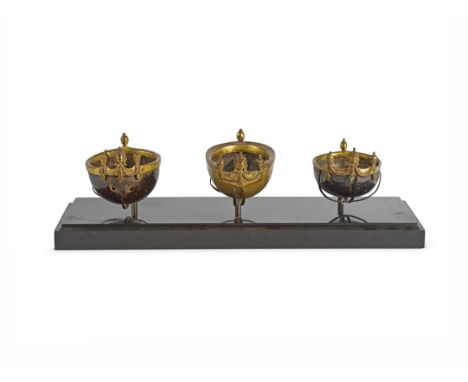 ENSEMBLE DE TROIS COUPES KAPALASNÉPAL, DATÉES 1791 Himalayan Art Resources item no. 205085 14.5 cm (5 3/4 in.), the longestFo