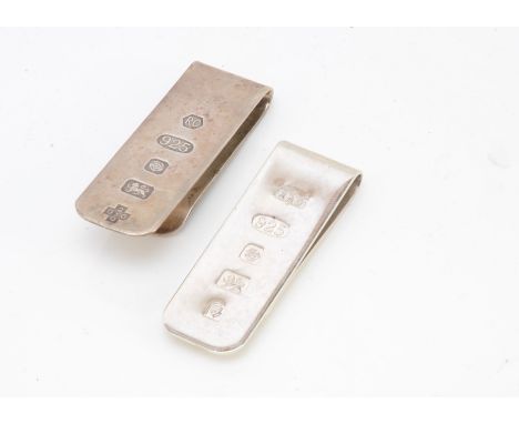 Two modern silver money clips, one with millennium mark, by RC, the other by R&amp;D (2)