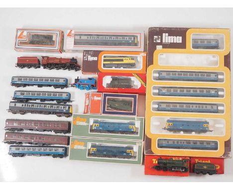 A mixed group of boxed and unboxed OO and HO gauge locomotives and rolling sock by HORNBY and LIMA - G/VG in F/G boxes where 