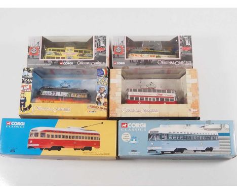 A selection of CORGI OOC and CORGI CLASSICS British trams and American streetcars - VG/E in G/VG boxes (6)