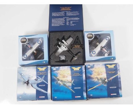 A group of six 1:72 scale diecast aircraft by OXFORD and CORGI Aviation Archive - VG/E in G/VG boxes (6)