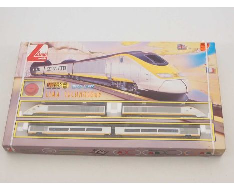 A LIMA HO gauge Eurostar 4-car passenger train set - appears to be still sealed and unused - VG/E in VG box