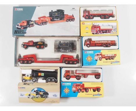 A group of CORGI CLASSICS lorries and tankers including examples from the 'Heavy Haulage' and 'Famous Haulers' series - VG/E 