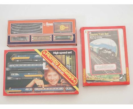 A HORNBY OO gauge Hi Speed Train (Intercity 125) passenger train set together with a further 2 starter train sets by HORNBY a